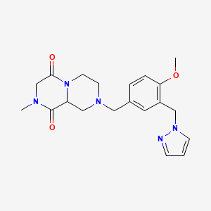 molecular formula C20H25N5O3 B4247120 8-[4-methoxy-3-(1H-pyrazol-1-ylmethyl)benzyl]-2-methyltetrahydro-2H-pyrazino[1,2-a]pyrazine-1,4(3H,6H)-dione 