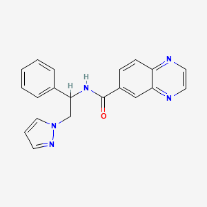 molecular formula C20H17N5O B4247146 N-[1-phenyl-2-(1H-pyrazol-1-yl)ethyl]-6-quinoxalinecarboxamide 