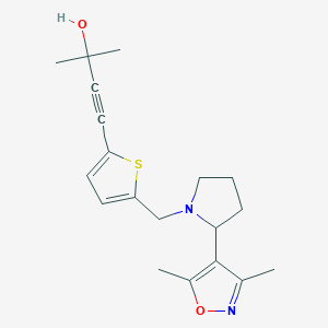 molecular formula C19H24N2O2S B4247160 4-(5-{[2-(3,5-dimethylisoxazol-4-yl)pyrrolidin-1-yl]methyl}-2-thienyl)-2-methylbut-3-yn-2-ol 