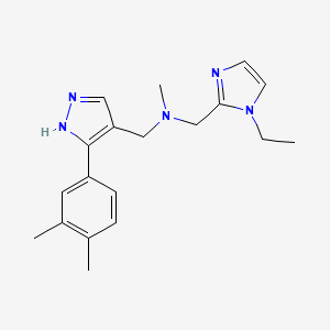 1-[5-(3,4-dimethylphenyl)-1H-pyrazol-4-yl]-N-[(1-ethylimidazol-2-yl)methyl]-N-methylmethanamine