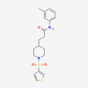 molecular formula C19H24N2O3S2 B4247172 N-(3-methylphenyl)-3-[1-(3-thienylsulfonyl)-4-piperidinyl]propanamide 