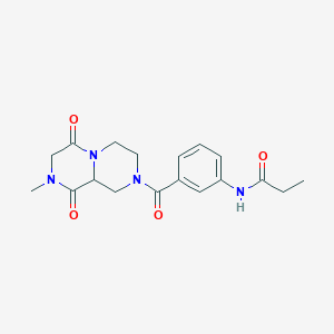 molecular formula C18H22N4O4 B4247185 N-{3-[(8-methyl-6,9-dioxooctahydro-2H-pyrazino[1,2-a]pyrazin-2-yl)carbonyl]phenyl}propanamide 