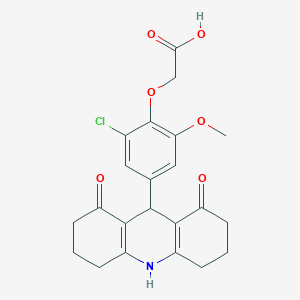 molecular formula C22H22ClNO6 B424720 [2-Chloro-4-(1,8-dioxo-1,2,3,4,5,6,7,8,9,10-decahydro-9-acridinyl)-6-methoxyphenoxy]acetic acid 