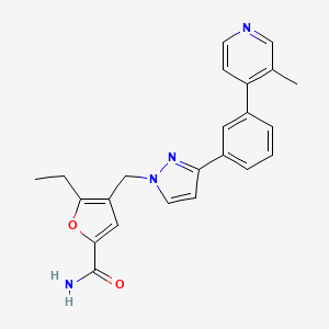 5-ethyl-4-({3-[3-(3-methyl-4-pyridinyl)phenyl]-1H-pyrazol-1-yl}methyl)-2-furamide