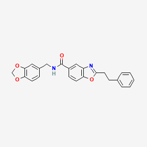 molecular formula C24H20N2O4 B4247229 N-(1,3-benzodioxol-5-ylmethyl)-2-(2-phenylethyl)-1,3-benzoxazole-5-carboxamide 