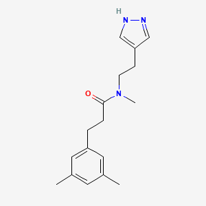 molecular formula C17H23N3O B4247237 3-(3,5-dimethylphenyl)-N-methyl-N-[2-(1H-pyrazol-4-yl)ethyl]propanamide 