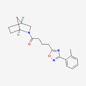 molecular formula C19H23N3O2 B4247254 (1S*,4S*)-2-{4-[3-(2-methylphenyl)-1,2,4-oxadiazol-5-yl]butanoyl}-2-azabicyclo[2.2.1]heptane 