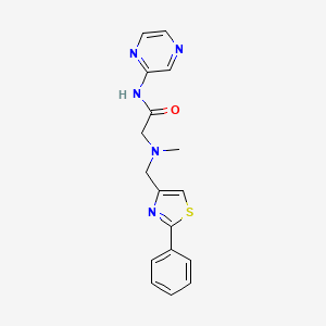 2-{methyl[(2-phenyl-1,3-thiazol-4-yl)methyl]amino}-N-pyrazin-2-ylacetamide