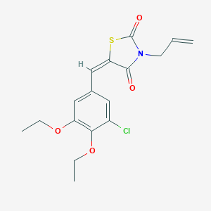 molecular formula C17H18ClNO4S B424730 (5E)-5-(3-chloro-4,5-diethoxybenzylidene)-3-(prop-2-en-1-yl)-1,3-thiazolidine-2,4-dione 