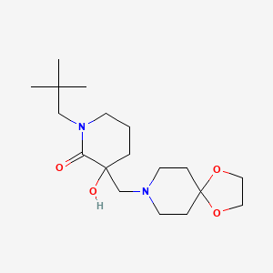 molecular formula C18H32N2O4 B4247314 1-(2,2-Dimethylpropyl)-3-(1,4-dioxa-8-azaspiro[4.5]decan-8-ylmethyl)-3-hydroxypiperidin-2-one 