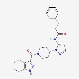 3-phenyl-N-[2-[1-(4,5,6,7-tetrahydro-1H-indazole-3-carbonyl)piperidin-4-yl]pyrazol-3-yl]propanamide