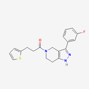 3-(3-fluorophenyl)-5-[3-(2-thienyl)propanoyl]-4,5,6,7-tetrahydro-1H-pyrazolo[4,3-c]pyridine