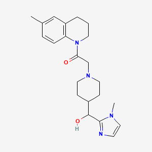 molecular formula C22H30N4O2 B4247344 {1-[2-(6-methyl-3,4-dihydroquinolin-1(2H)-yl)-2-oxoethyl]piperidin-4-yl}(1-methyl-1H-imidazol-2-yl)methanol 