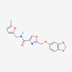 molecular formula C19H18N2O6 B4247352 2-[(1,3-benzodioxol-5-yloxy)methyl]-N-methyl-N-[(5-methyl-2-furyl)methyl]-1,3-oxazole-4-carboxamide 