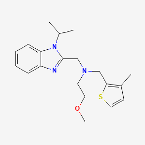 molecular formula C20H27N3OS B4247375 N-[(1-isopropyl-1H-benzimidazol-2-yl)methyl]-2-methoxy-N-[(3-methyl-2-thienyl)methyl]ethanamine 