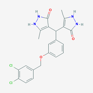 4,4'-({3-[(3,4-dichlorobenzyl)oxy]phenyl}methanediyl)bis(3-methyl-1H-pyrazol-5-ol)