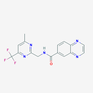 N-{[4-methyl-6-(trifluoromethyl)-2-pyrimidinyl]methyl}-6-quinoxalinecarboxamide