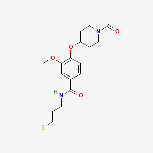 molecular formula C19H28N2O4S B4247398 4-[(1-acetyl-4-piperidinyl)oxy]-3-methoxy-N-[3-(methylthio)propyl]benzamide 