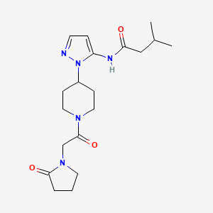 3-methyl-N-(1-{1-[(2-oxo-1-pyrrolidinyl)acetyl]-4-piperidinyl}-1H-pyrazol-5-yl)butanamide