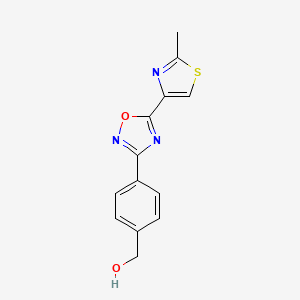 molecular formula C13H11N3O2S B4247430 [4-[5-(2-Methyl-1,3-thiazol-4-yl)-1,2,4-oxadiazol-3-yl]phenyl]methanol 