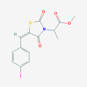 molecular formula C14H12INO4S B424744 methyl 2-[(5E)-5-(4-iodobenzylidene)-2,4-dioxo-1,3-thiazolidin-3-yl]propanoate 