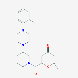 6-({3-[4-(2-fluorophenyl)-1-piperazinyl]-1-piperidinyl}carbonyl)-2,2-dimethyl-2,3-dihydro-4H-pyran-4-one