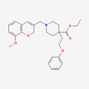 molecular formula C27H33NO5 B4247484 ethyl 1-[(8-methoxy-2H-chromen-3-yl)methyl]-4-(2-phenoxyethyl)-4-piperidinecarboxylate 