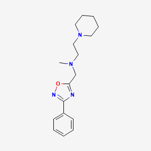 molecular formula C17H24N4O B4247490 N-methyl-N-[(3-phenyl-1,2,4-oxadiazol-5-yl)methyl]-2-(1-piperidinyl)ethanamine 