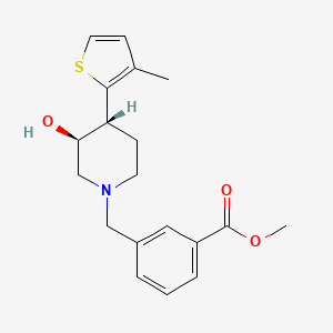 methyl 3-{[(3S*,4R*)-3-hydroxy-4-(3-methyl-2-thienyl)piperidin-1-yl]methyl}benzoate