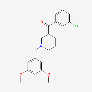 molecular formula C21H24ClNO3 B4247508 (3-chlorophenyl)[1-(3,5-dimethoxybenzyl)-3-piperidinyl]methanone 