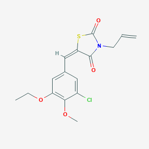 molecular formula C16H16ClNO4S B424752 (5E)-5-(3-chloro-5-ethoxy-4-methoxybenzylidene)-3-(prop-2-en-1-yl)-1,3-thiazolidine-2,4-dione 
