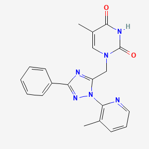 5-methyl-1-{[1-(3-methylpyridin-2-yl)-3-phenyl-1H-1,2,4-triazol-5-yl]methyl}pyrimidine-2,4(1H,3H)-dione