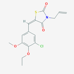 molecular formula C16H16ClNO4S B424754 (5E)-5-(3-chloro-4-ethoxy-5-methoxybenzylidene)-3-(prop-2-en-1-yl)-1,3-thiazolidine-2,4-dione 