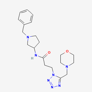 molecular formula C20H29N7O2 B4247549 N-(1-benzyl-3-pyrrolidinyl)-3-[5-(4-morpholinylmethyl)-1H-tetrazol-1-yl]propanamide 