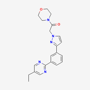 molecular formula C21H23N5O2 B4247558 2-[3-[3-(5-Ethylpyrimidin-2-yl)phenyl]pyrazol-1-yl]-1-morpholin-4-ylethanone 