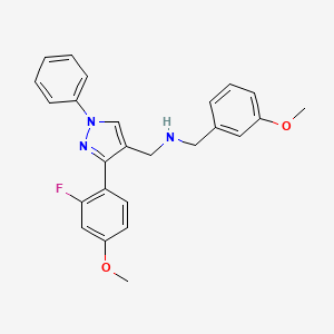 molecular formula C25H24FN3O2 B4247566 1-[3-(2-fluoro-4-methoxyphenyl)-1-phenyl-1H-pyrazol-4-yl]-N-(3-methoxybenzyl)methanamine 