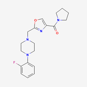 molecular formula C19H23FN4O2 B4247568 1-(2-fluorophenyl)-4-{[4-(1-pyrrolidinylcarbonyl)-1,3-oxazol-2-yl]methyl}piperazine 