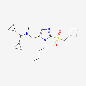 molecular formula C21H35N3O2S B4247573 N-[[3-butyl-2-(cyclobutylmethylsulfonyl)imidazol-4-yl]methyl]-1,1-dicyclopropyl-N-methylmethanamine 