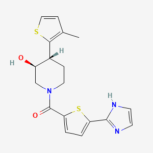 (3S*,4R*)-1-{[5-(1H-imidazol-2-yl)-2-thienyl]carbonyl}-4-(3-methyl-2-thienyl)piperidin-3-ol