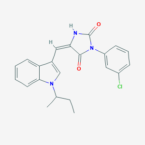 molecular formula C22H20ClN3O2 B424760 5-[(1-sec-butyl-1H-indol-3-yl)methylene]-3-(3-chlorophenyl)-2,4-imidazolidinedione 