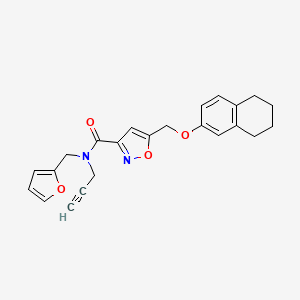 molecular formula C23H22N2O4 B4247603 N-(furan-2-ylmethyl)-N-prop-2-ynyl-5-(5,6,7,8-tetrahydronaphthalen-2-yloxymethyl)-1,2-oxazole-3-carboxamide 