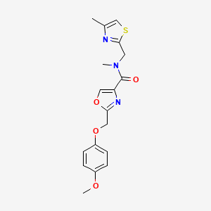 molecular formula C18H19N3O4S B4247615 2-[(4-methoxyphenoxy)methyl]-N-methyl-N-[(4-methyl-1,3-thiazol-2-yl)methyl]-1,3-oxazole-4-carboxamide 