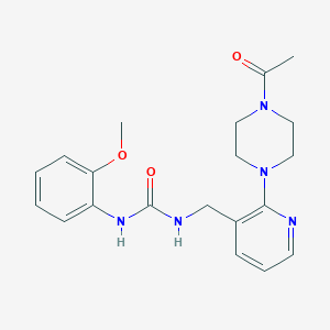 molecular formula C20H25N5O3 B4247621 N-{[2-(4-acetyl-1-piperazinyl)-3-pyridinyl]methyl}-N'-(2-methoxyphenyl)urea 