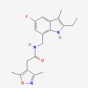 2-(3,5-dimethyl-4-isoxazolyl)-N-[(2-ethyl-5-fluoro-3-methyl-1H-indol-7-yl)methyl]acetamide