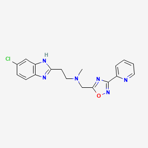 molecular formula C18H17ClN6O B4247645 2-(5-chloro-1H-benzimidazol-2-yl)-N-methyl-N-{[3-(2-pyridinyl)-1,2,4-oxadiazol-5-yl]methyl}ethanamine 