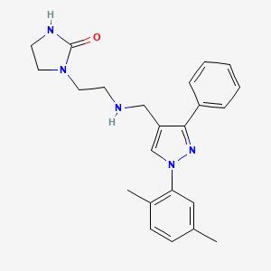 1-[2-({[1-(2,5-dimethylphenyl)-3-phenyl-1H-pyrazol-4-yl]methyl}amino)ethyl]-2-imidazolidinone