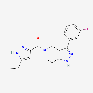 5-[(3-ethyl-4-methyl-1H-pyrazol-5-yl)carbonyl]-3-(3-fluorophenyl)-4,5,6,7-tetrahydro-1H-pyrazolo[4,3-c]pyridine