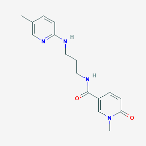 molecular formula C16H20N4O2 B4247665 1-methyl-N-{3-[(5-methylpyridin-2-yl)amino]propyl}-6-oxo-1,6-dihydropyridine-3-carboxamide 