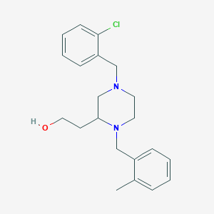 molecular formula C21H27ClN2O B4247715 2-[4-(2-chlorobenzyl)-1-(2-methylbenzyl)-2-piperazinyl]ethanol 