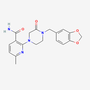 2-[4-(1,3-Benzodioxol-5-ylmethyl)-3-oxopiperazin-1-yl]-6-methylpyridine-3-carboxamide